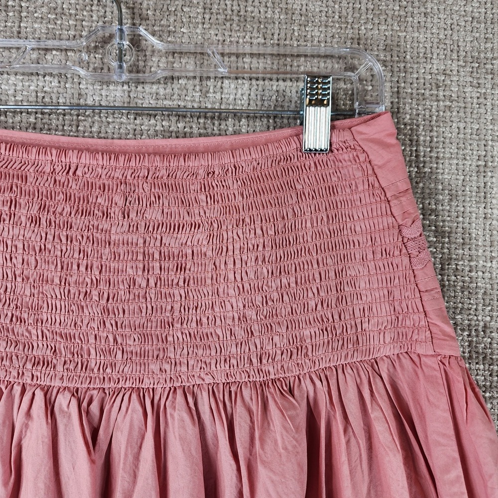 A New Day Pink Cotton Midi Skirt Womens M Boho Bric-Brac Pintuck Casual NEW - Picture 9 of 13
